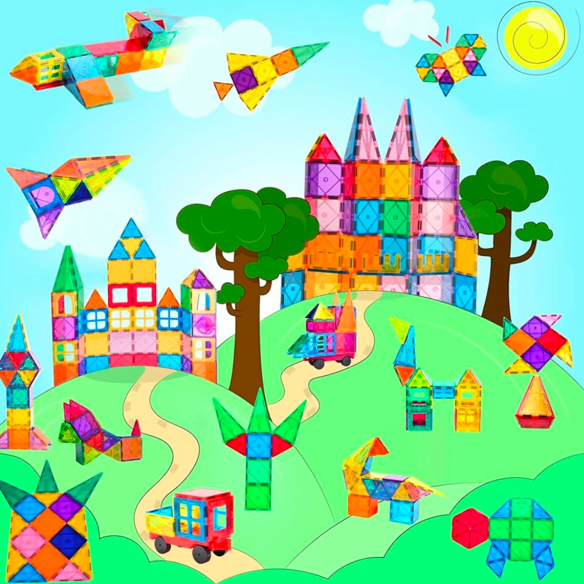 Bloc de construction magnétique - Bloc Montessori 5 ANS