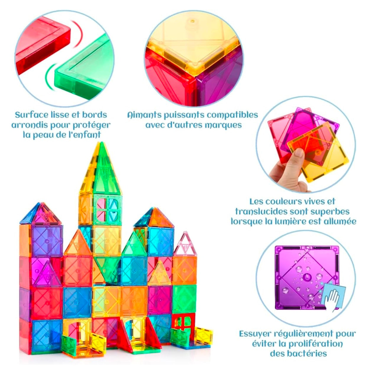 Bloc de construction magnétique - Bloc Montessori 5 ANS
