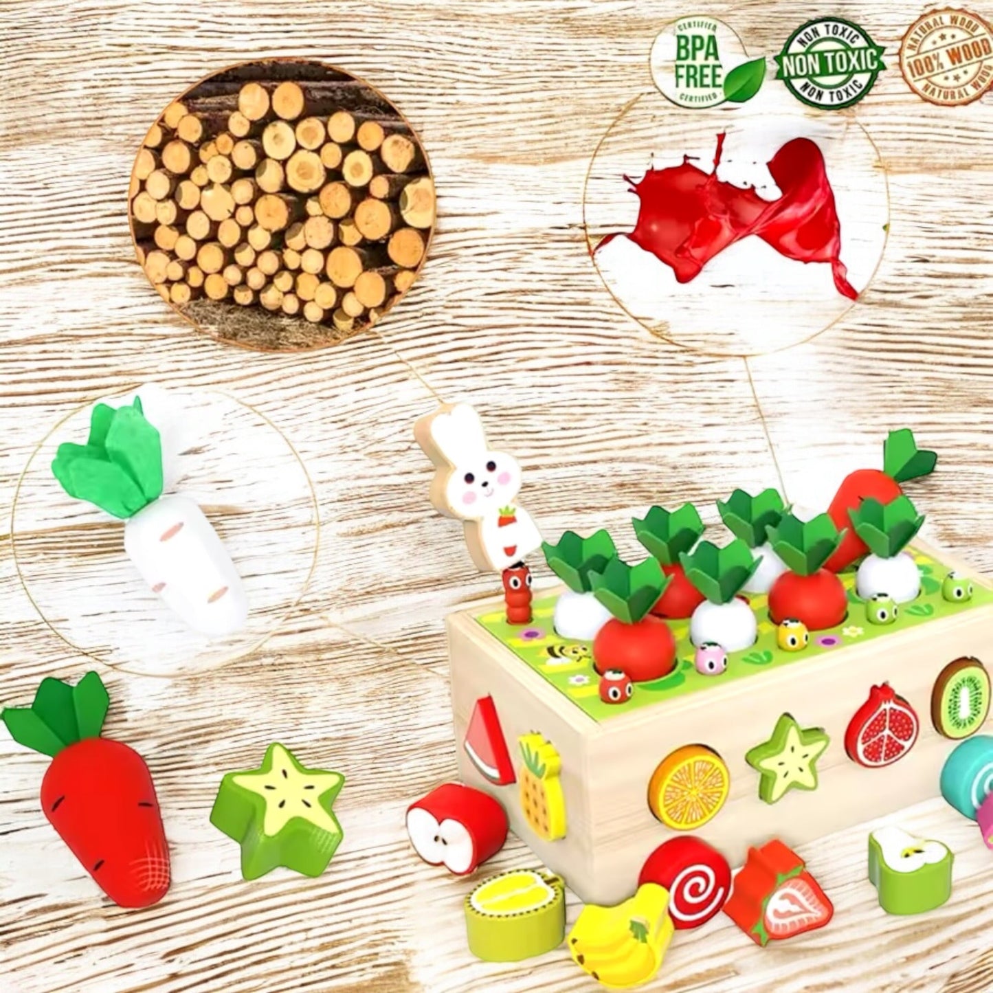 Jouet Jardinage Enfant en Bois Montessori - 3 & 4 Ans