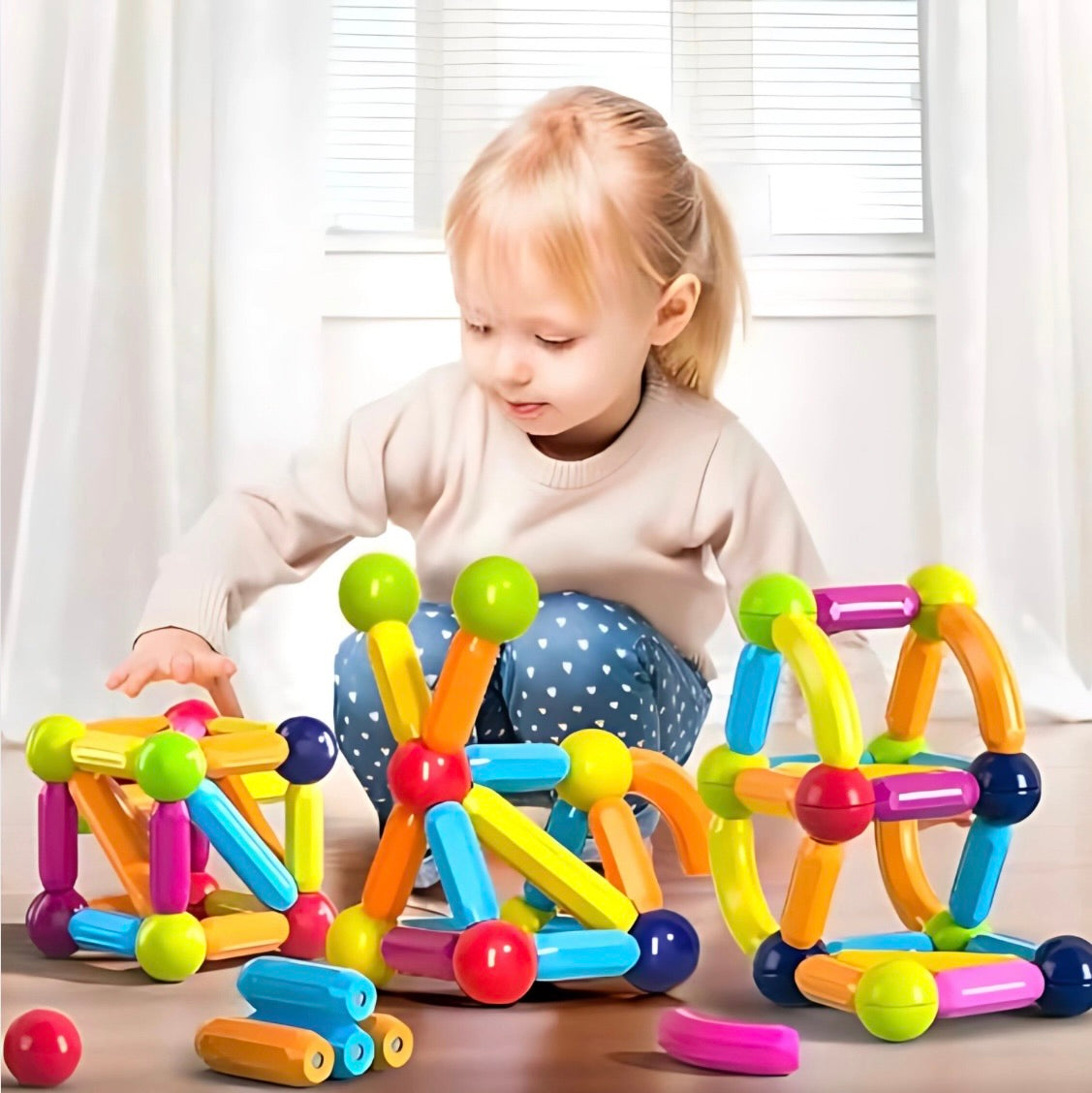 Bloc de Construction Magnétique Montessori - Bloc Magnetique Enfant