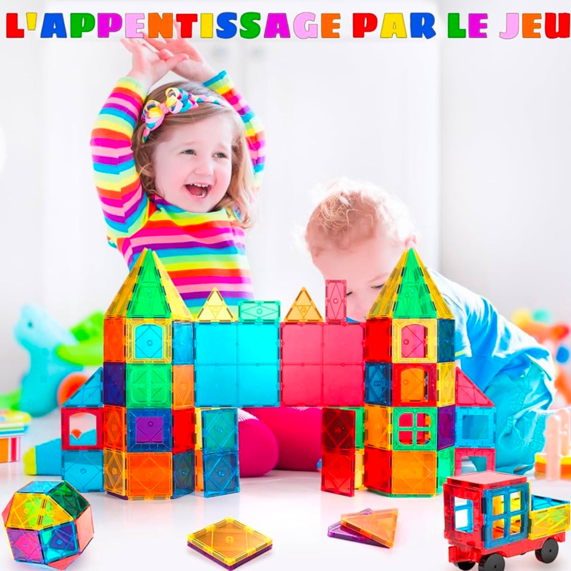 Bloc de construction magnétique - Bloc Montessori 5 ANS