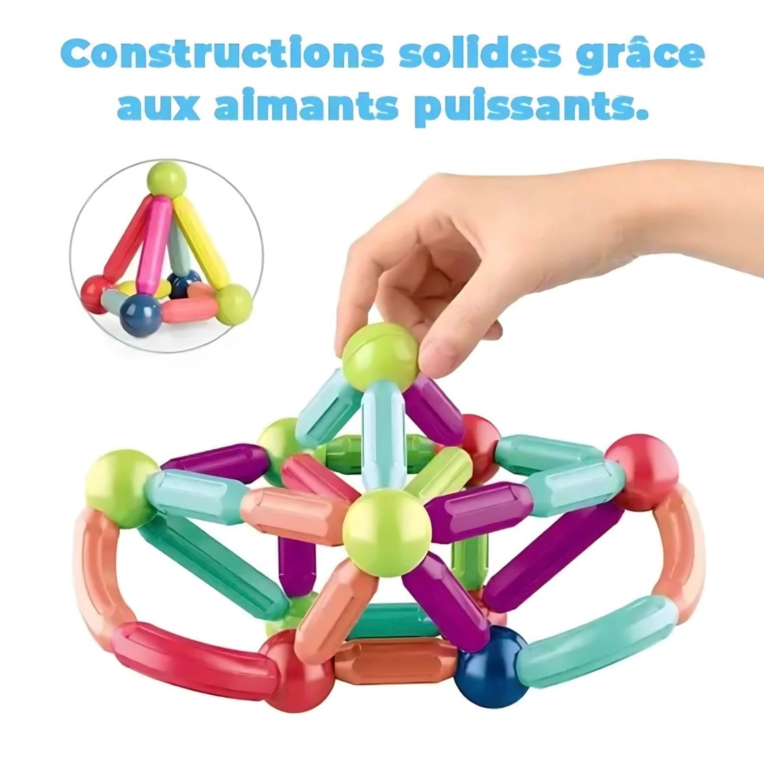 Bloc de Construction Magnétique Montessori - Bloc Magnetique Enfant