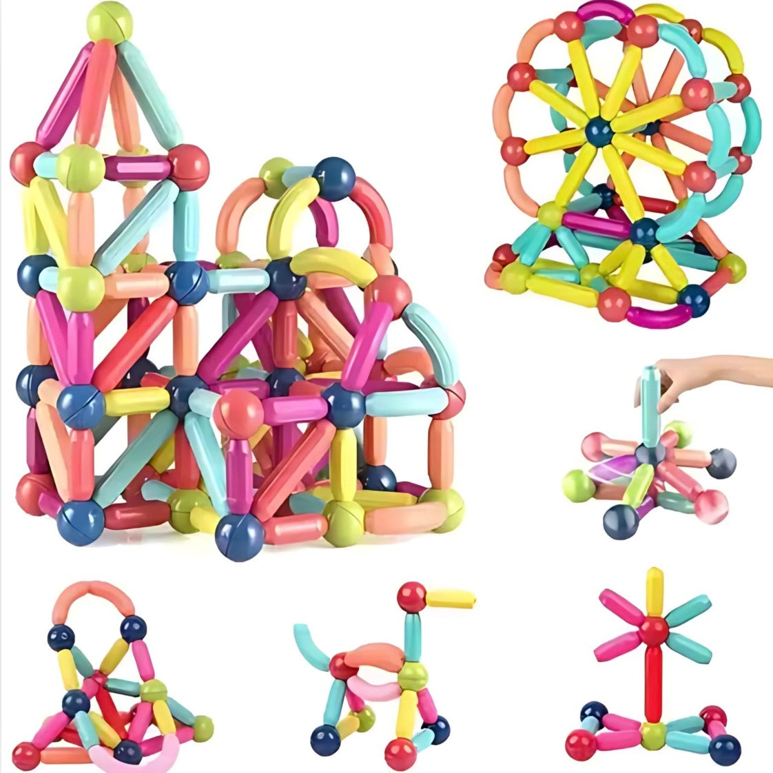 Bloc de Construction Magnétique Montessori - Bloc Magnetique Enfant